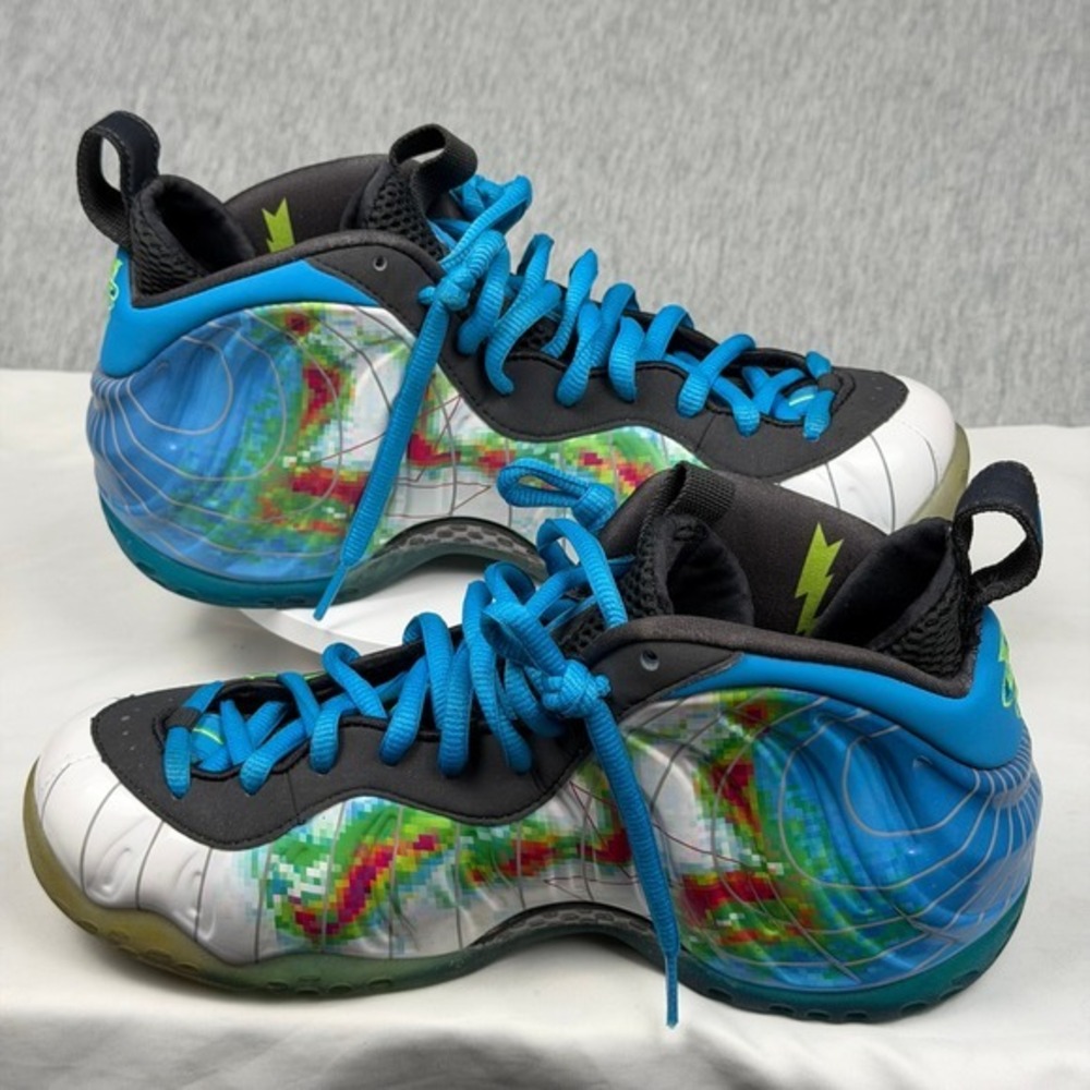 Nike Air Foamposite One Weatherman White Blue Multi 575420-100 Mens Size 8 - Picture 2 of 12